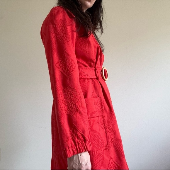 Tracy Reese Cotton Embroidered Trench 6 - Picture 6 of 16